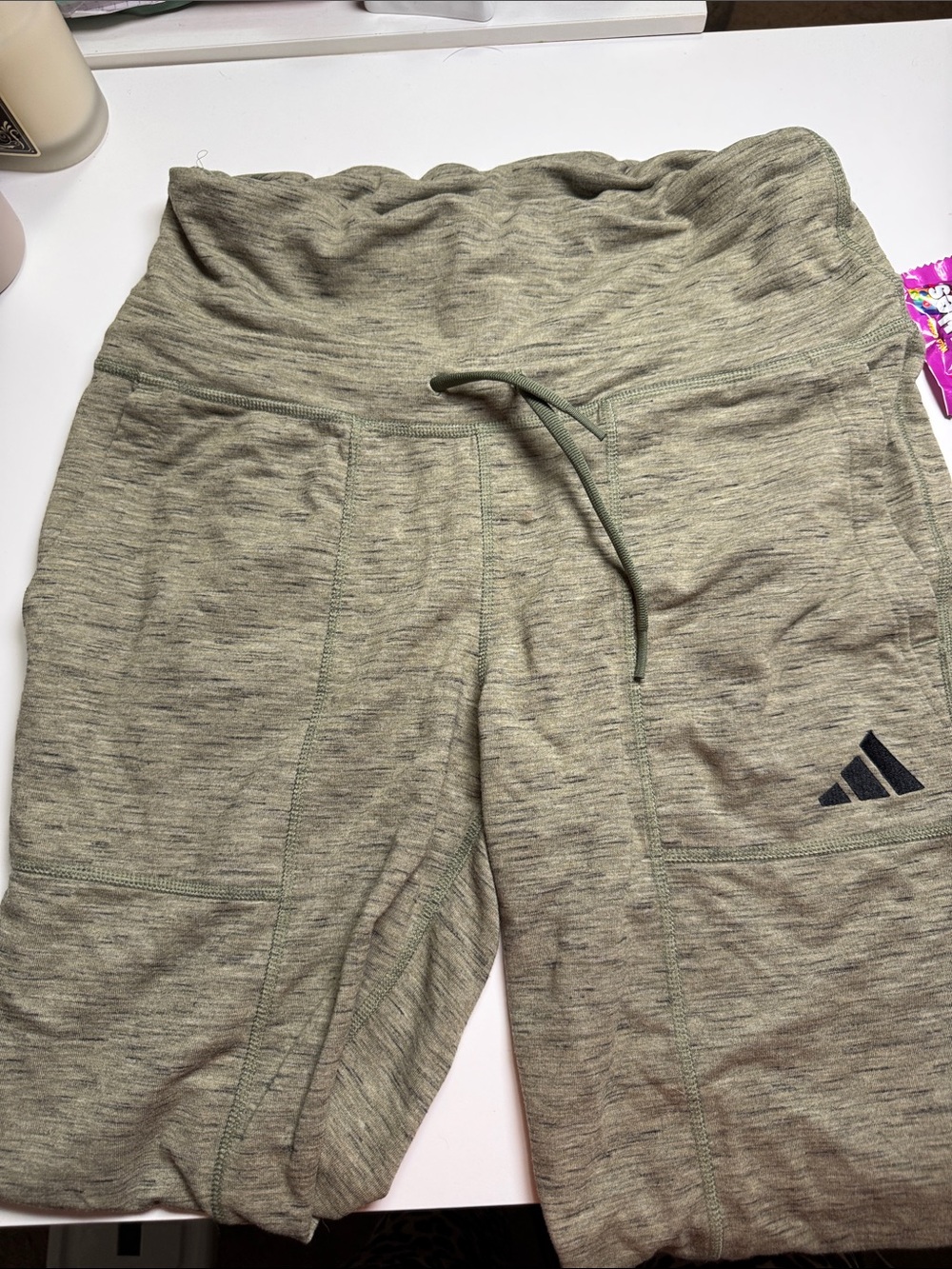 adidas Olive Heather Drawstring Women's Jogger Pants